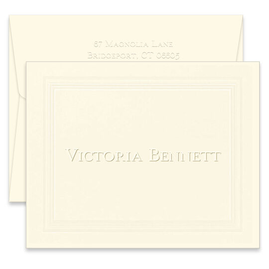 Embossed Frame Coventry Foldover Note Cards